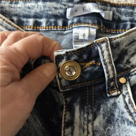 K Jordan Jeans Punk with zipper accents,skinny jean sz 6 Women’s Acid Wash Goth - Picture 9 of 10